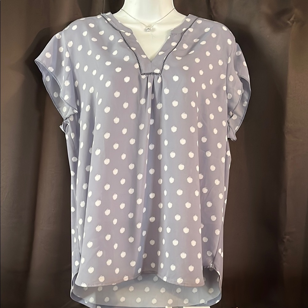 41 Hawthorn Purple and White Relaxed Blouse